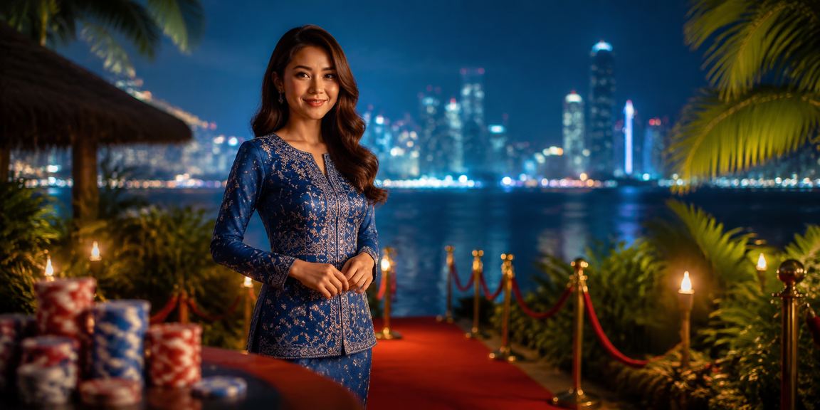 Pemain membuat deposit dengan baju kurung tradisional di Johor
